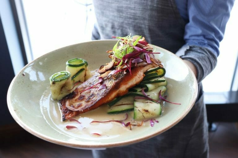 Plated seafood